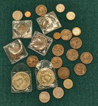 A collection of GB and worldwide coins.