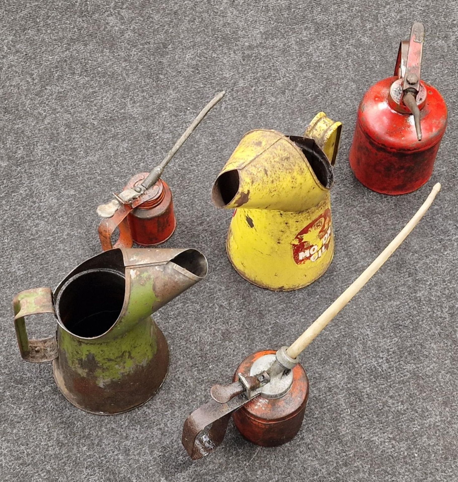 Collection of vintage oil cans. - Image 2 of 2