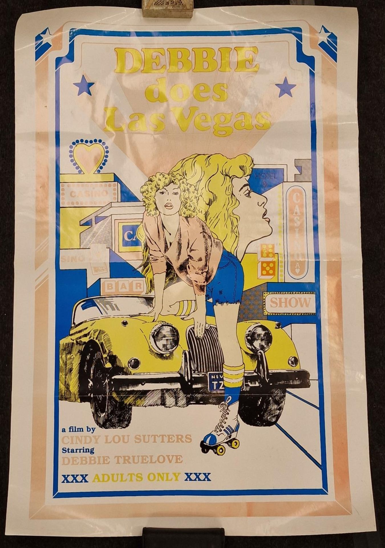 "Debbie Does Las Vegas" vintage rolled film poster 104x68cm.