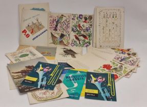 Collection of vintage ephemera mainly relating to P&O cruises. Includes many Gould menu's from the