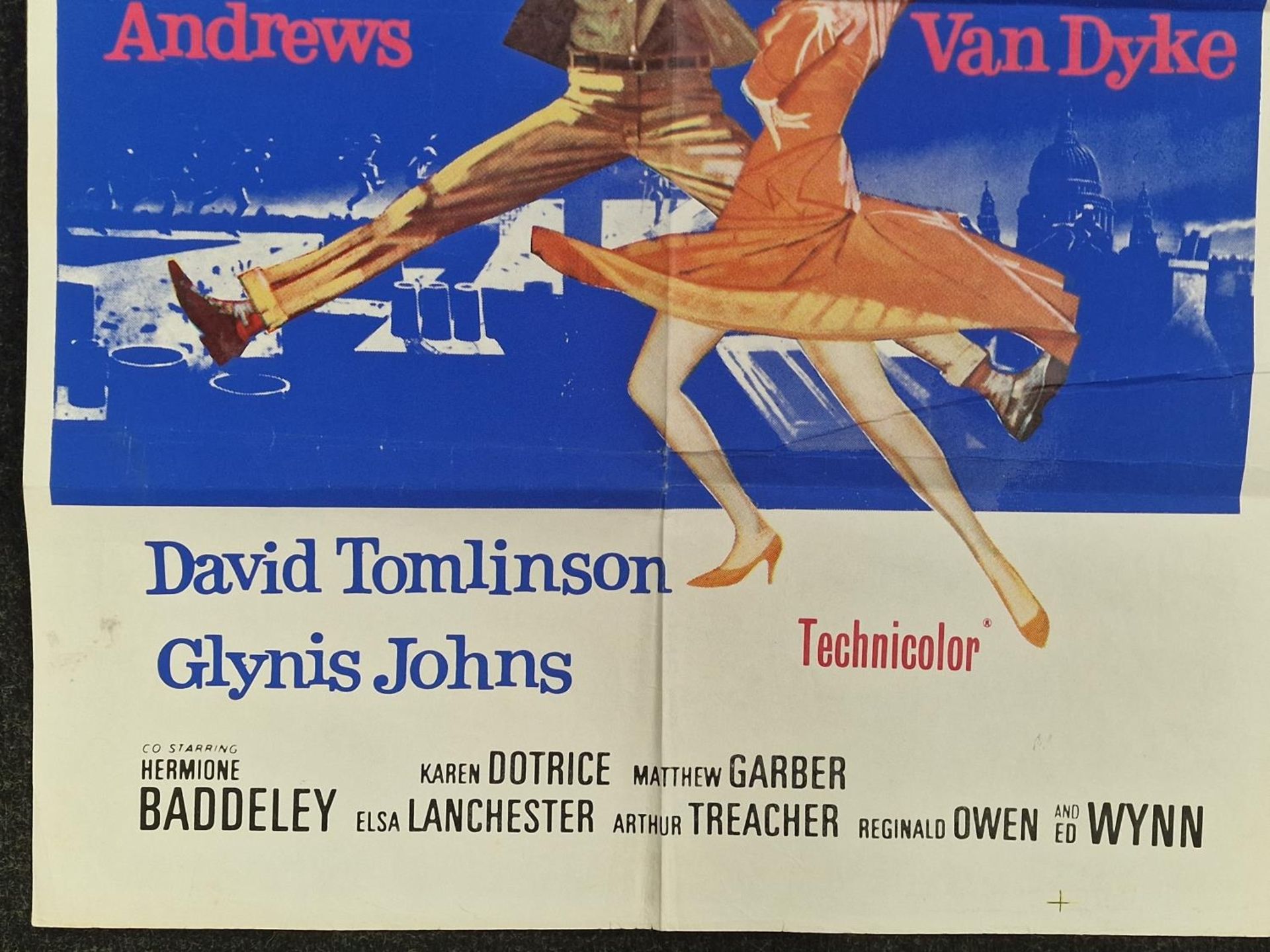 "Mary Poppins" vintage 1964 original Walt Disney folded film poster starring Julie Andrews, Dick Van - Image 3 of 6