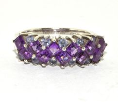 Beautiful Amethyst 925 silver ring size P