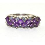 Beautiful Amethyst 925 silver ring size P