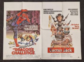 Double Bill "Spider-Man: The Dragon's Challenge/Cactus Jack" original vintage folded quad film