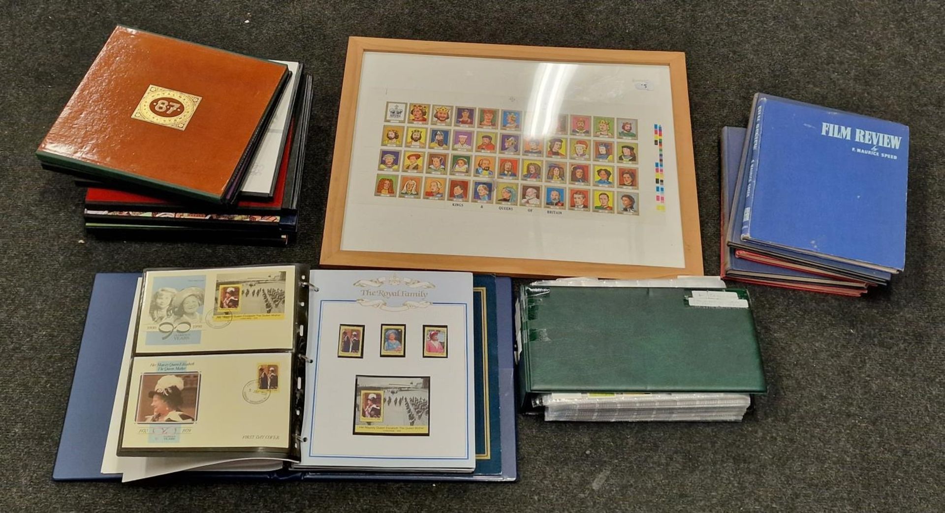 Collection of stamps and ephemera to include empty special stamps folders and first day covers.