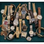Collection of gents and ladies wristwatches together with other costume jewellery.