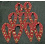 Collection of masonic collars/neck pieces with jewels. Nine in total.