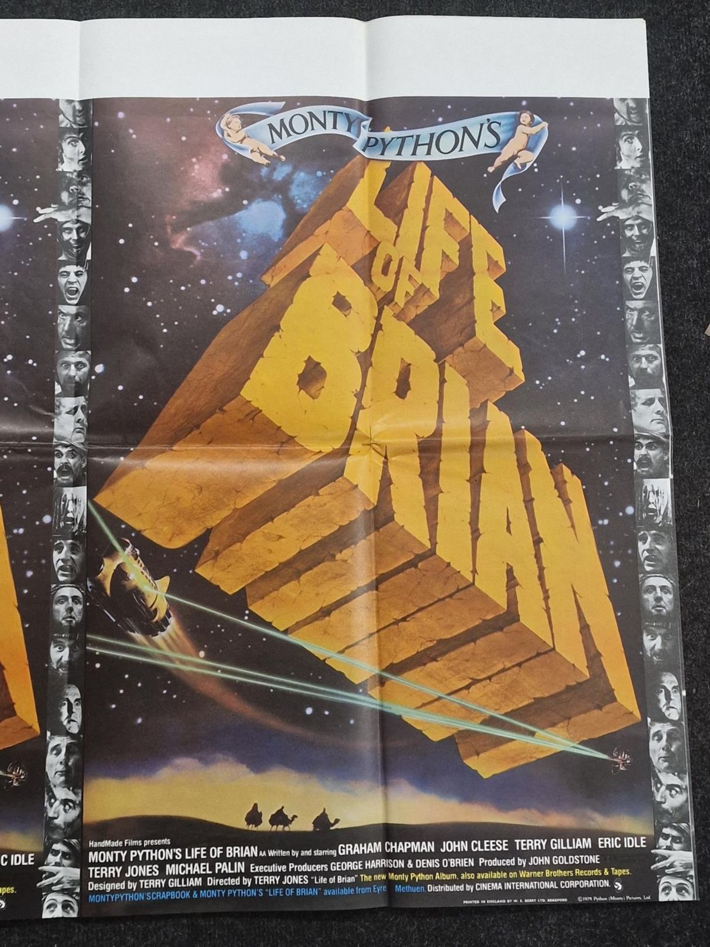 "Monty Python's Life of Brian" original vintage folded quad film poster 1979 starring Graham - Image 3 of 5