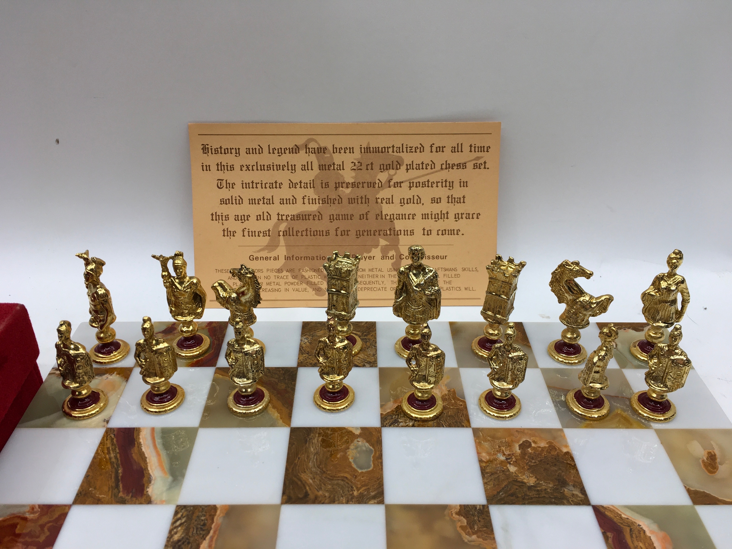 A chess set with marble board. - Image 2 of 3