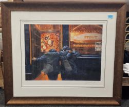 Washington Green framed and glazed Alexander Millar ltd edition Giclee print "Dominoes Nite" 219/295