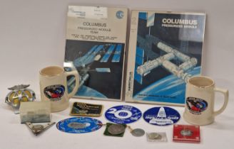 Mixed collectables relating mainly NASA and aircraft interest to include silver and other coins.