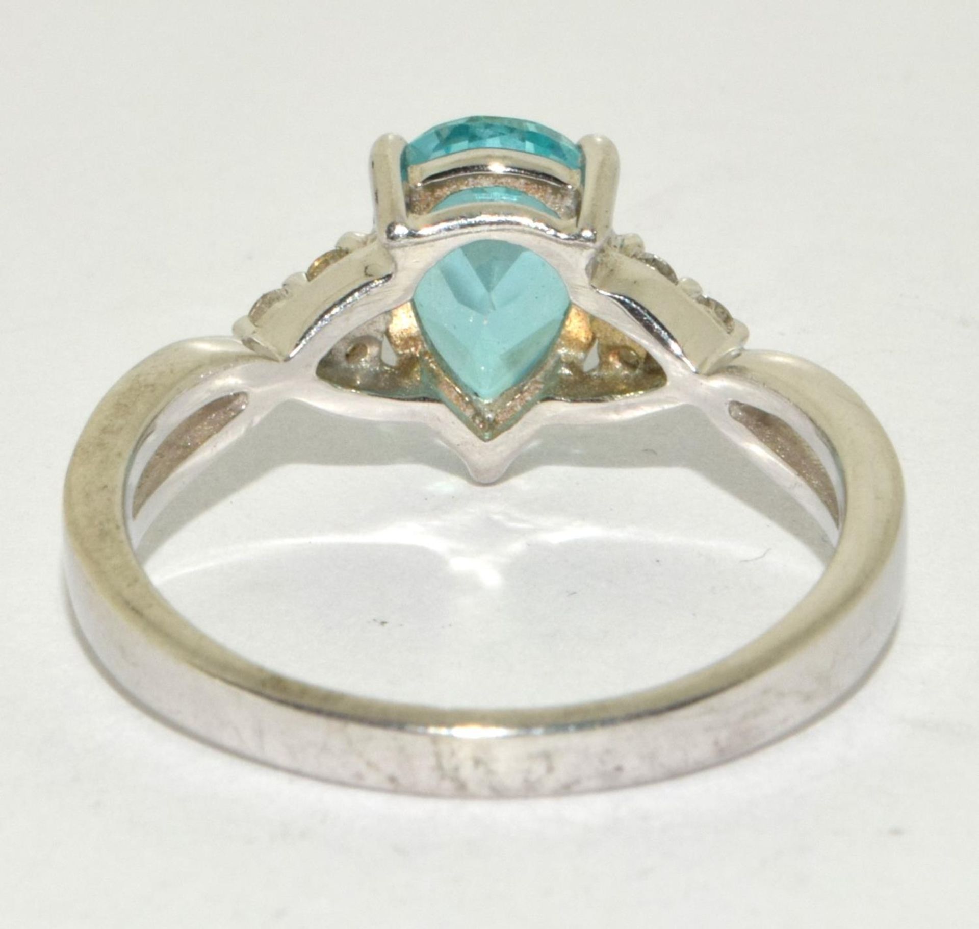 Gemporia Pariba Tourmaline Diamond 925 silver ring size S - Image 3 of 3