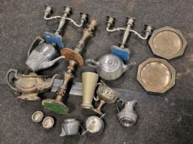 A collection of silver and silver plated items.