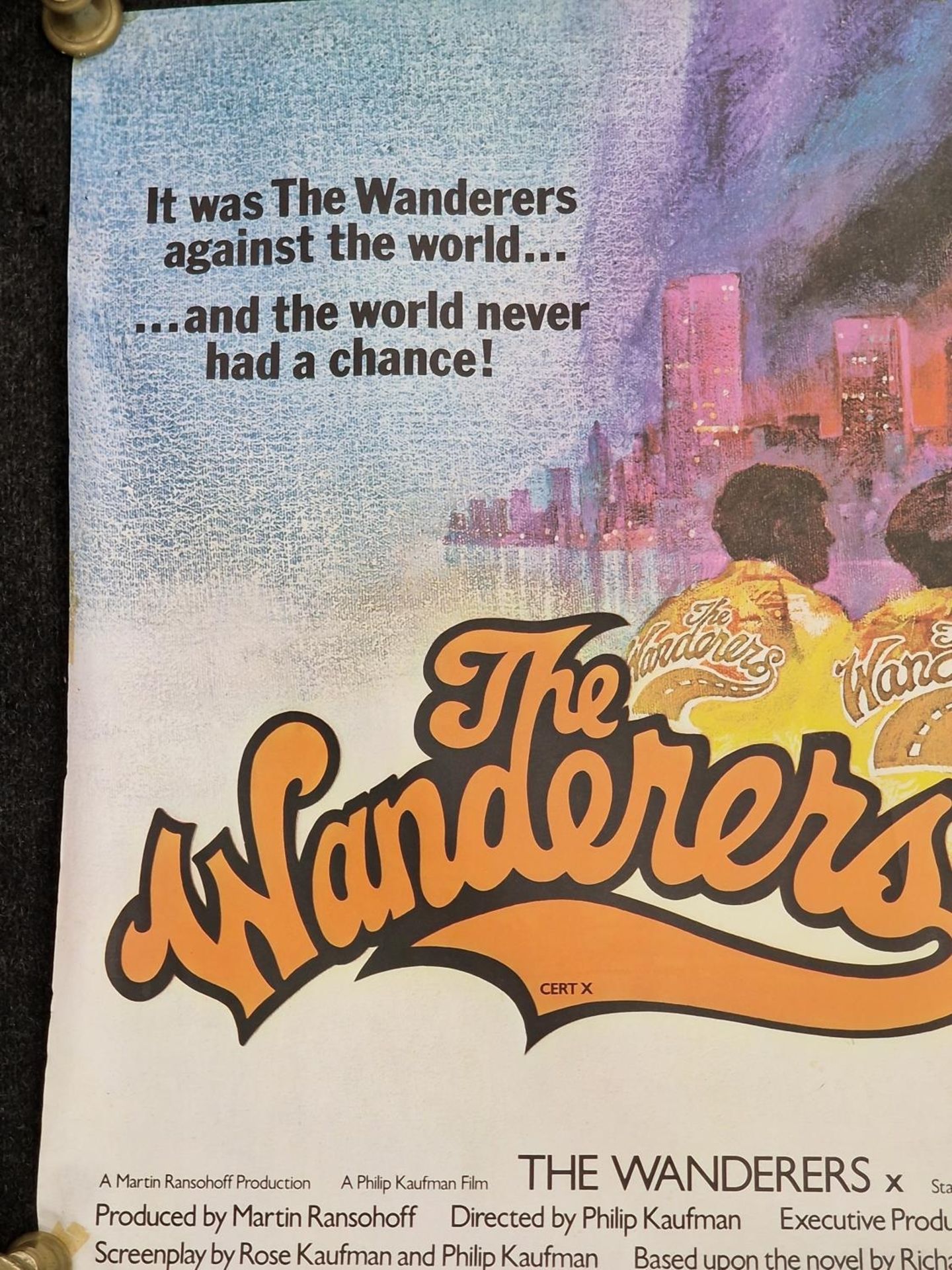 "The Wanderers" vintage rolled film poster 1979. Pin holes and tape marks to the corners 100x70cm. - Image 2 of 4