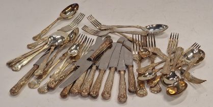 Collection of King's pattern silver plated flatware.