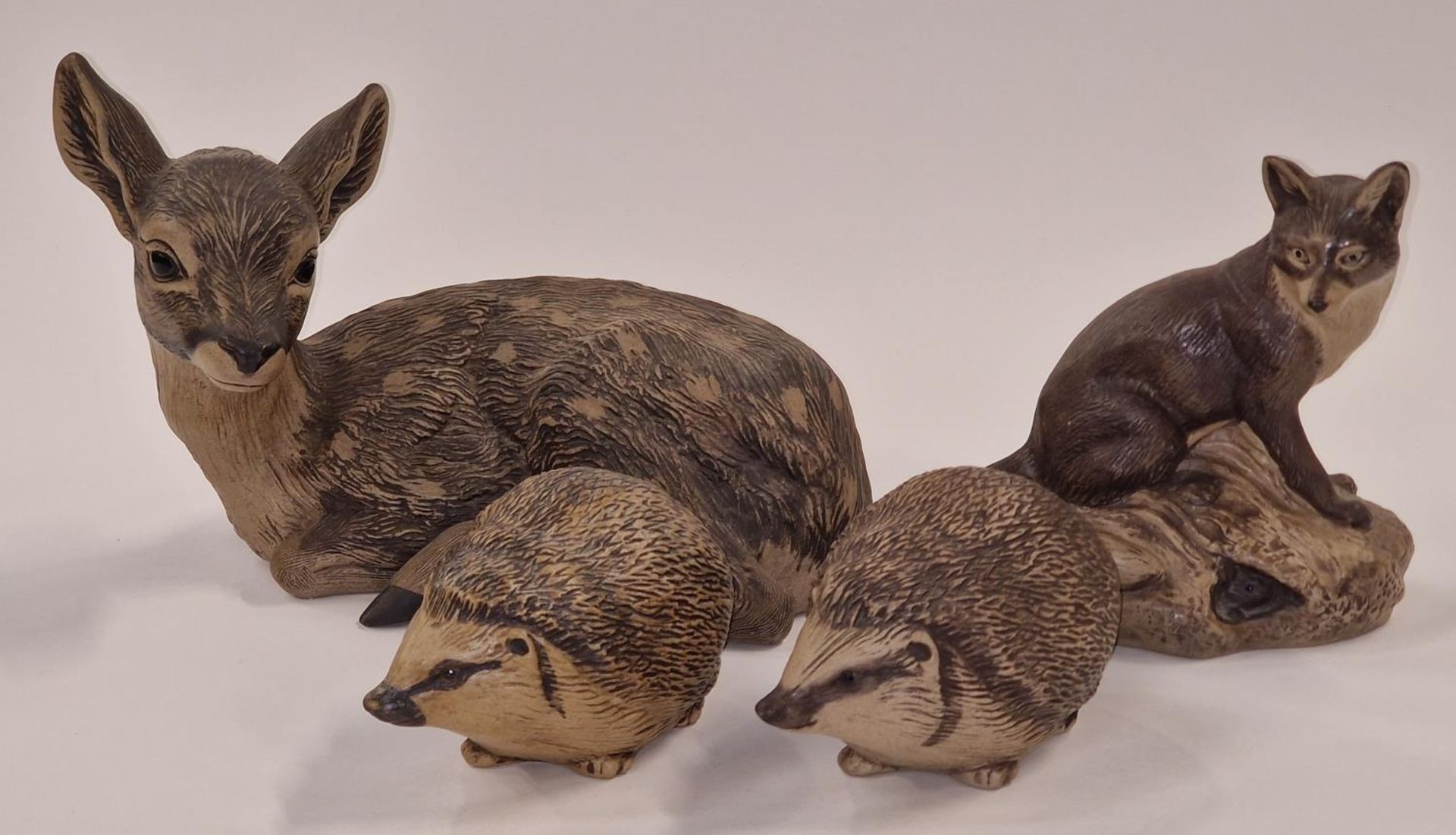 Poole Pottery Barbara Linley Adams collection of stoneware animals to include Fawn, Fox and two