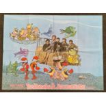 "Bedknobs & Broomsticks" original vintage Walt Disney folded quad film poster 1971 starring Angela