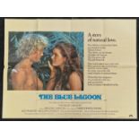 "The Blue Lagoon" original vintage folded quad film poster 1980 starring Brooke Shields and