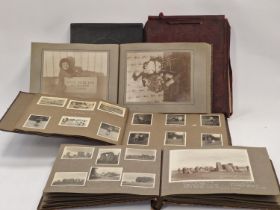 A good collection of early 20th century homemade black and white photograph albums to include some