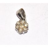 9ct white gold Diamond pendant hallmarked as 0.5ct