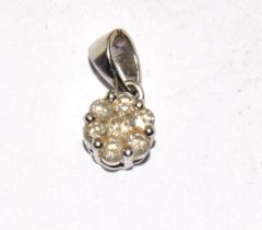 9ct white gold Diamond pendant hallmarked as 0.5ct