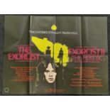 "The Exorcist and Exorcist II The Heretic" original vintage folded quad film poster 1980 starring
