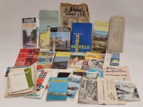 Collection of vintage travel brochures and information leaflets from around the world mostly