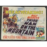 "Third Man On The Mountain" original vintage Walt Disney folded quad film poster 1959 starring