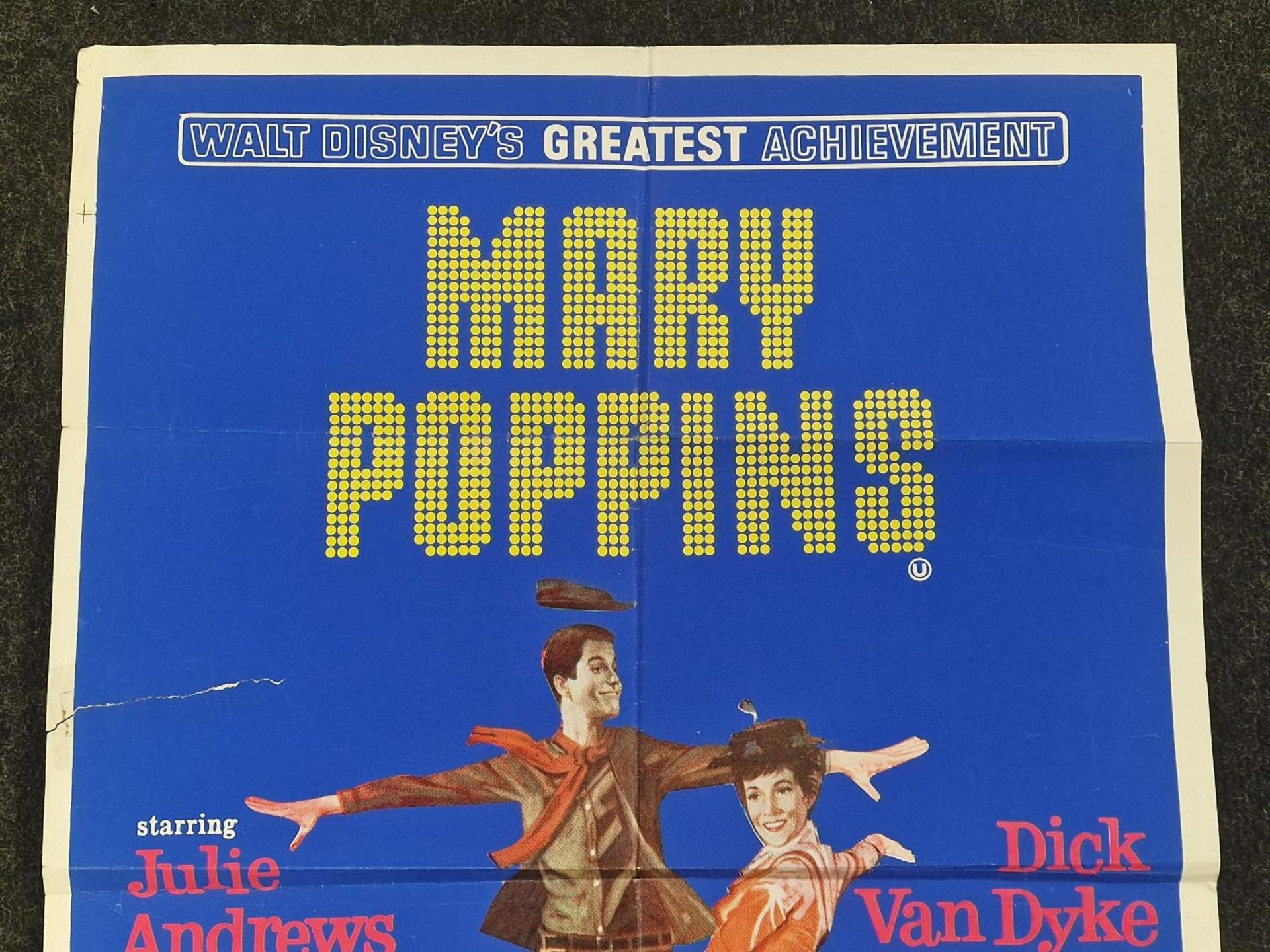 "Mary Poppins" vintage 1964 original Walt Disney folded film poster starring Julie Andrews, Dick Van - Image 2 of 6