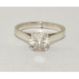 A W/G on 925 silver solitaire ring Size I