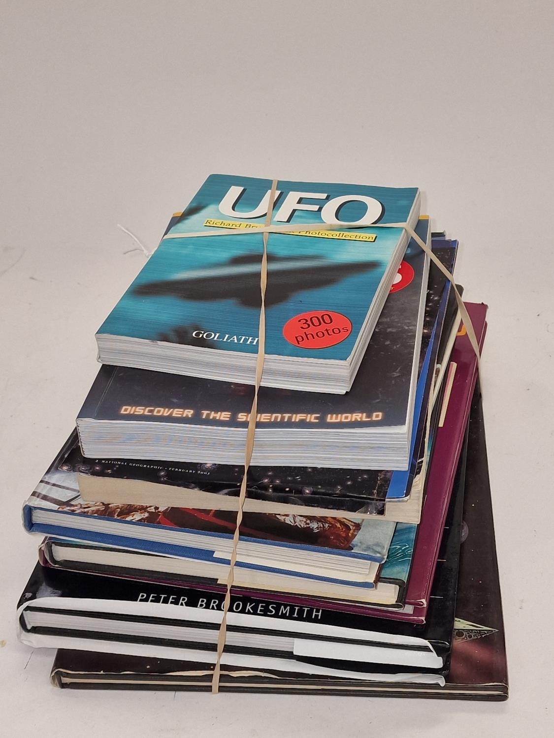 Two boxes of books relating to stamp and coin collecting together with some UFO and science - Image 4 of 4