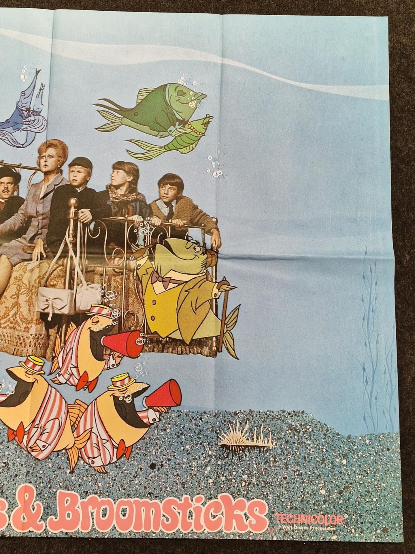 "Bedknobs & Broomsticks" original vintage Walt Disney folded quad film poster 1971 starring Angela - Image 3 of 4