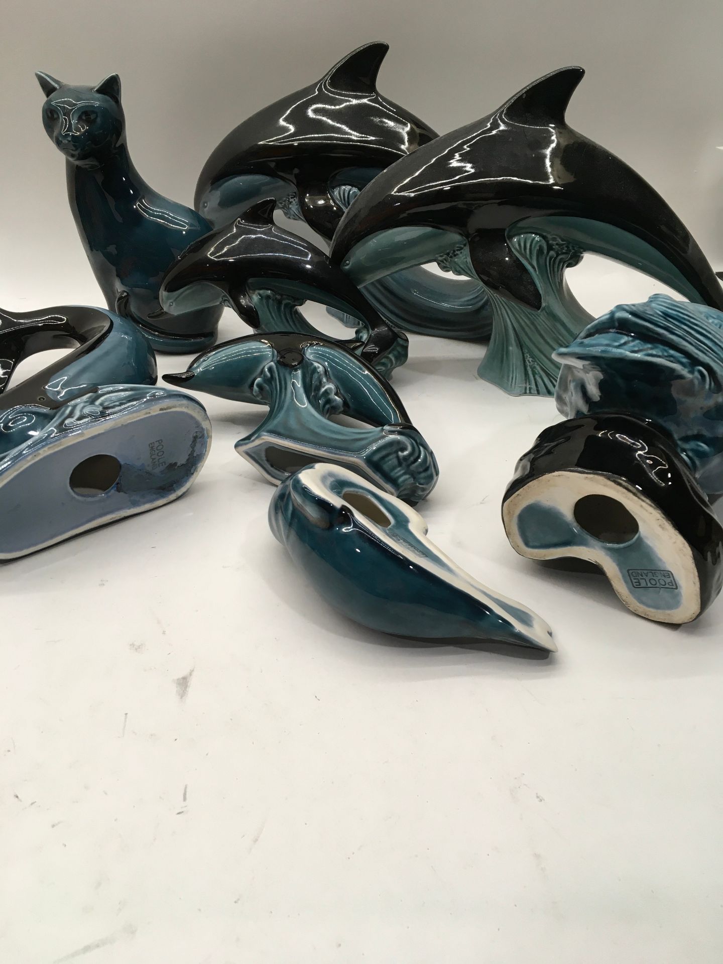 Various blue glazed Poole pottery animals (8) - Image 2 of 2