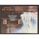 "The Mission" original vintage folded quad film poster 1986 starring Robert De Niro and Jeremy Irons