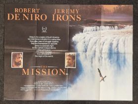 "The Mission" original vintage folded quad film poster 1986 starring Robert De Niro and Jeremy Irons