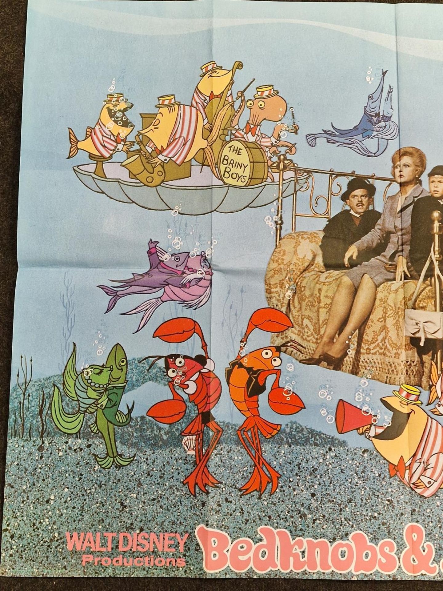 "Bedknobs & Broomsticks" original vintage Walt Disney folded quad film poster 1971 starring Angela - Image 2 of 4