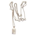 9ct white gold Diamond pendant necklace hallmarked as 0.13ct chain 42cm