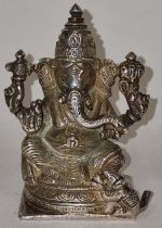 925 silver model of the Indian god Lord Ganesh makers mark VBJ weight 500g