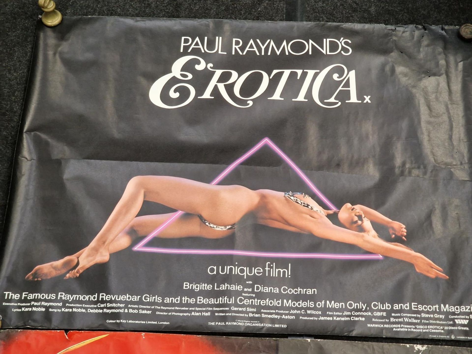 Two vintage rolled film posters to include "Paul Reymond's Erotica" and "Riding High" each 100x66cm. - Image 2 of 3