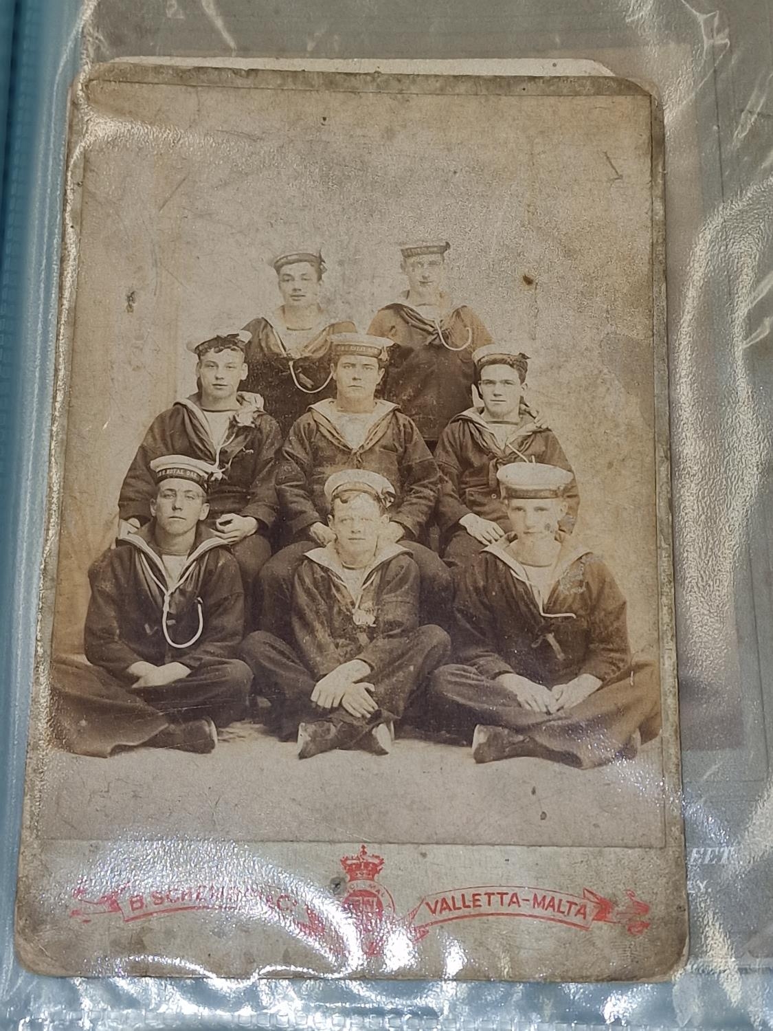 A folder of antique Victorian and other photographs to include military interest. - Image 2 of 6