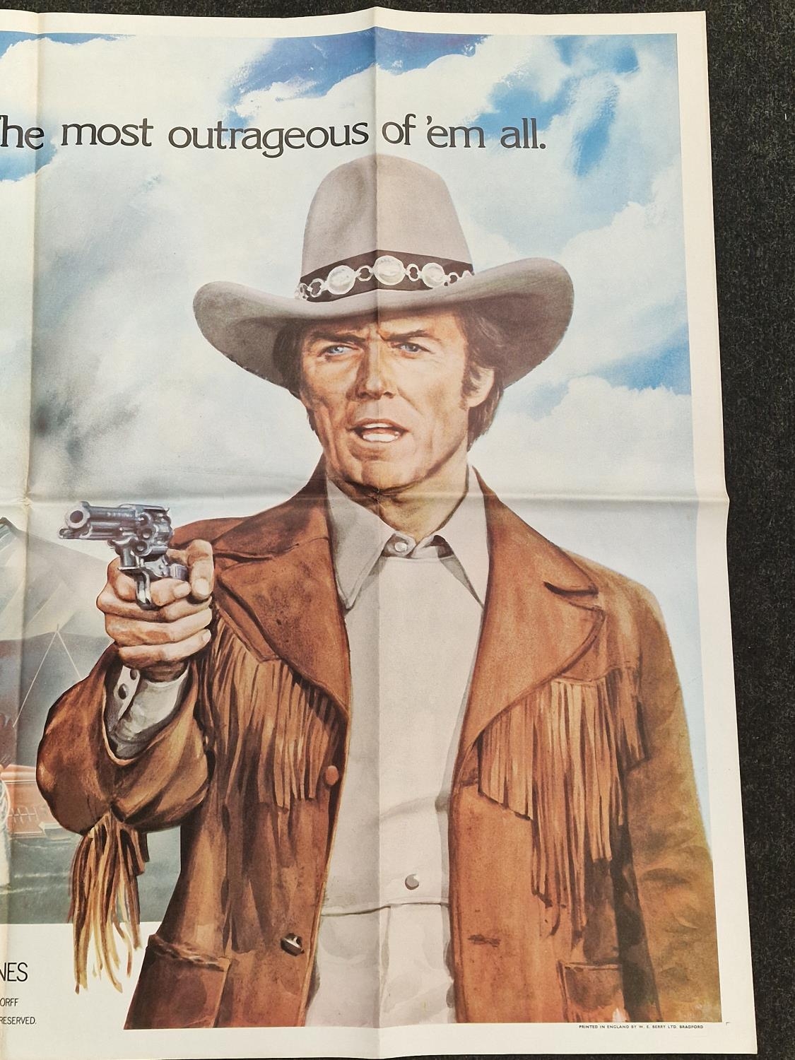 "Bronco Billy" original vintage folded quad film poster 1980 starring Clint Eastwood 40"x30". - Image 3 of 5