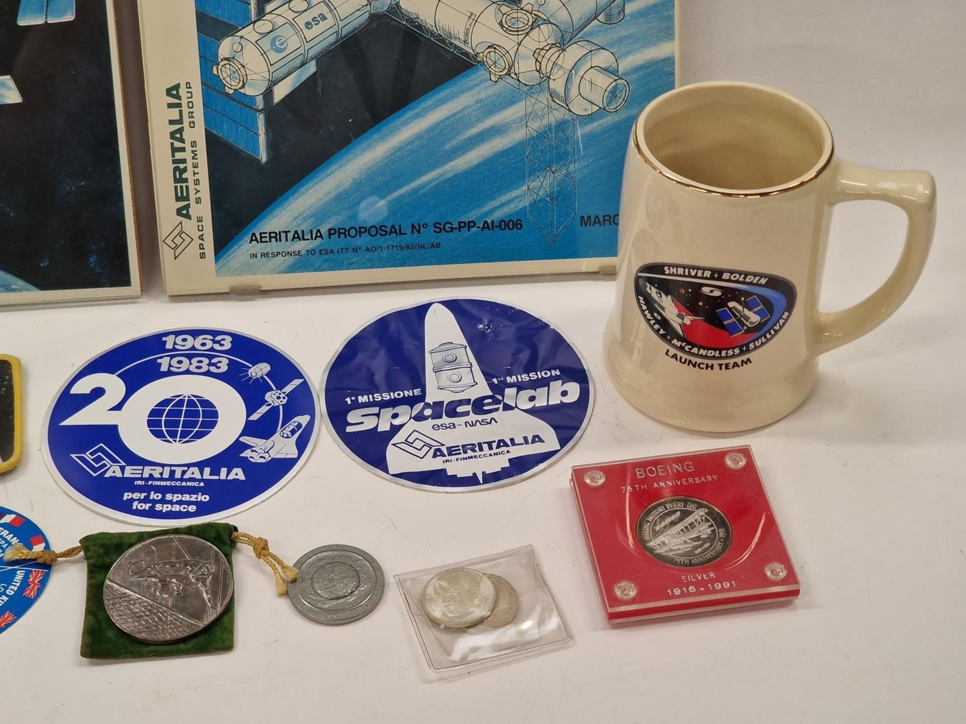 Mixed collectables relating mainly NASA and aircraft interest to include silver and other coins. - Image 2 of 4