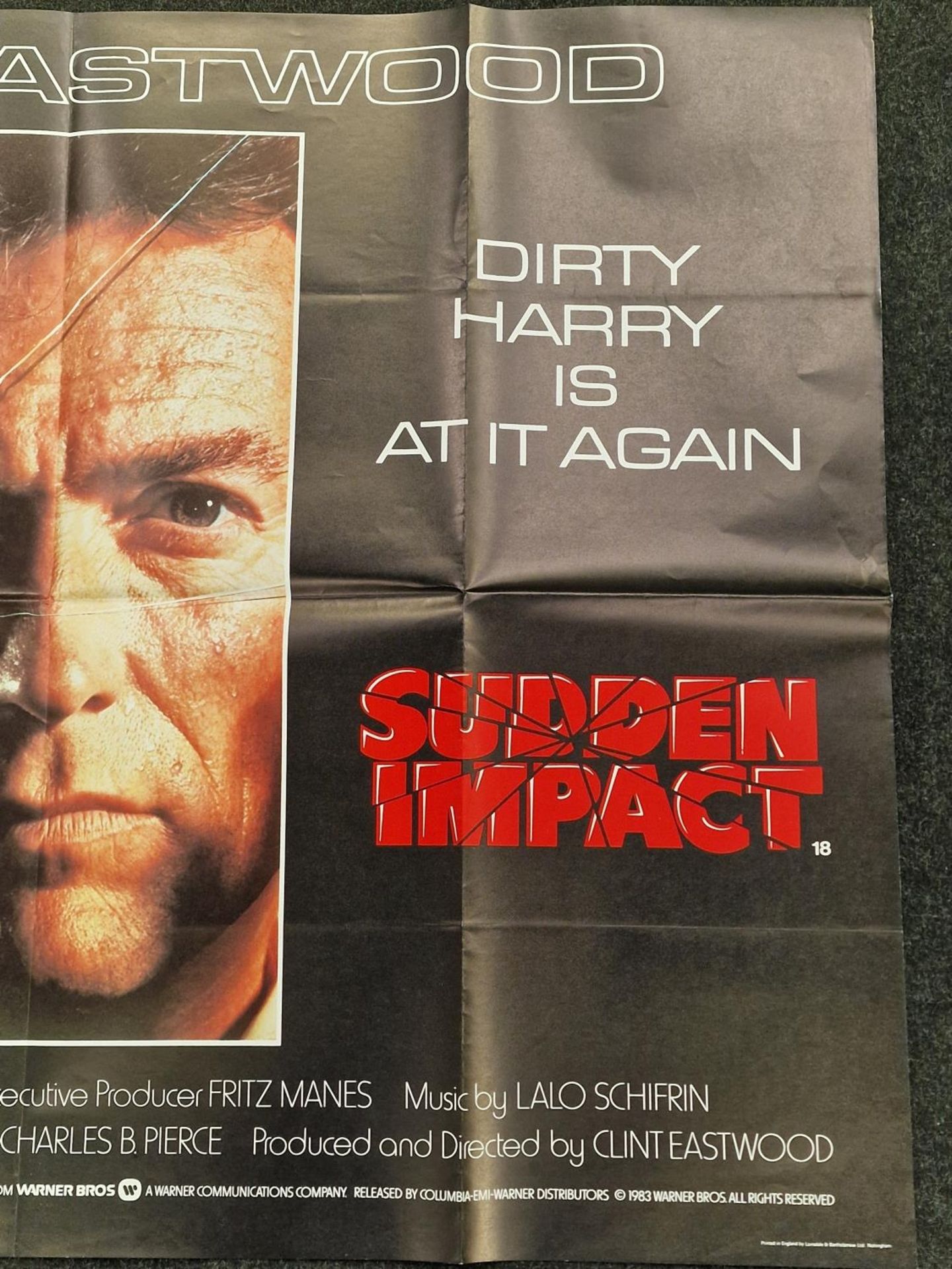 "Sudden Impact" original vintage folded quad film poster 1983 starring Clint Eastwood 40"x30". - Image 3 of 5