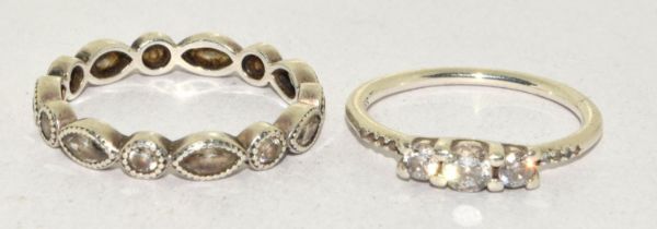 Two Pandora S925 Ale rings size 54 and 60