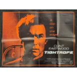 "Tightrope" original vintage folded quad film poster 1984 starring Clint Eastwood 40"x30".