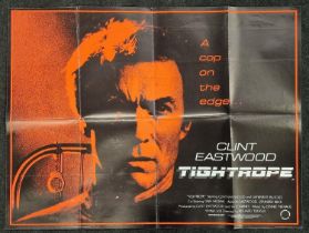 "Tightrope" original vintage folded quad film poster 1984 starring Clint Eastwood 40"x30".