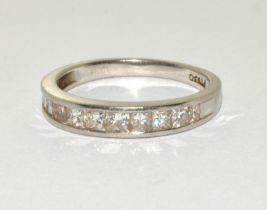 Platinum and Diamond approx 1.00ct 1/2 eternity ring Size R