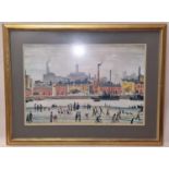 Gilt framed and glazed L.S. Lowry print unnamed 80x60cm