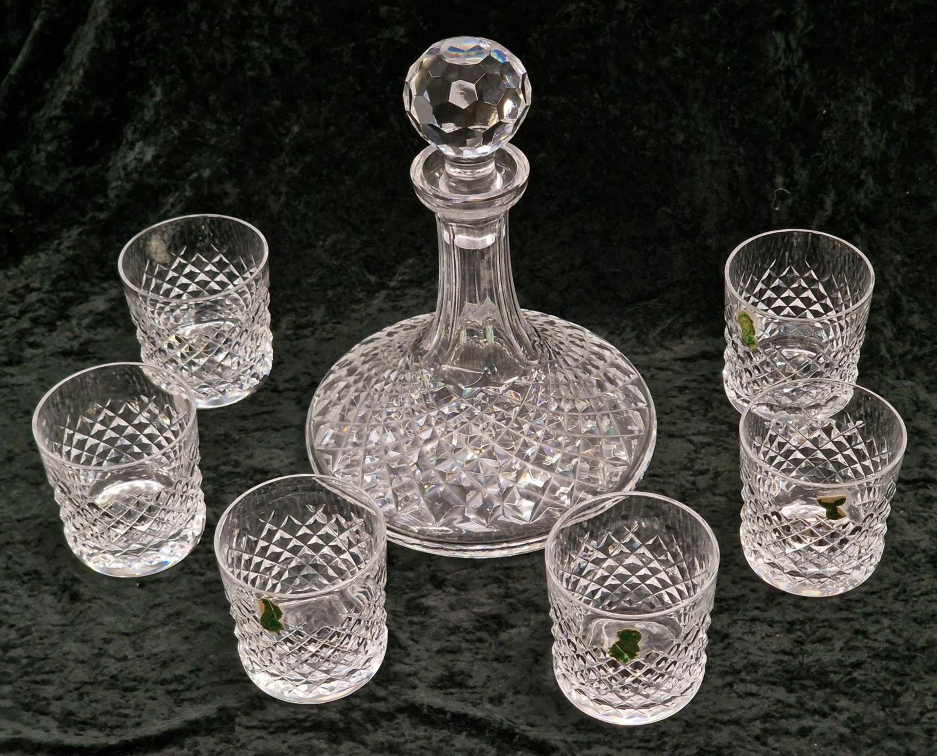 Waterford Crystal Alana Old Fashioned ships decanter together with a matching set of six whisky - Image 2 of 4