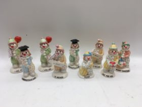 9 Beswick clown figures.